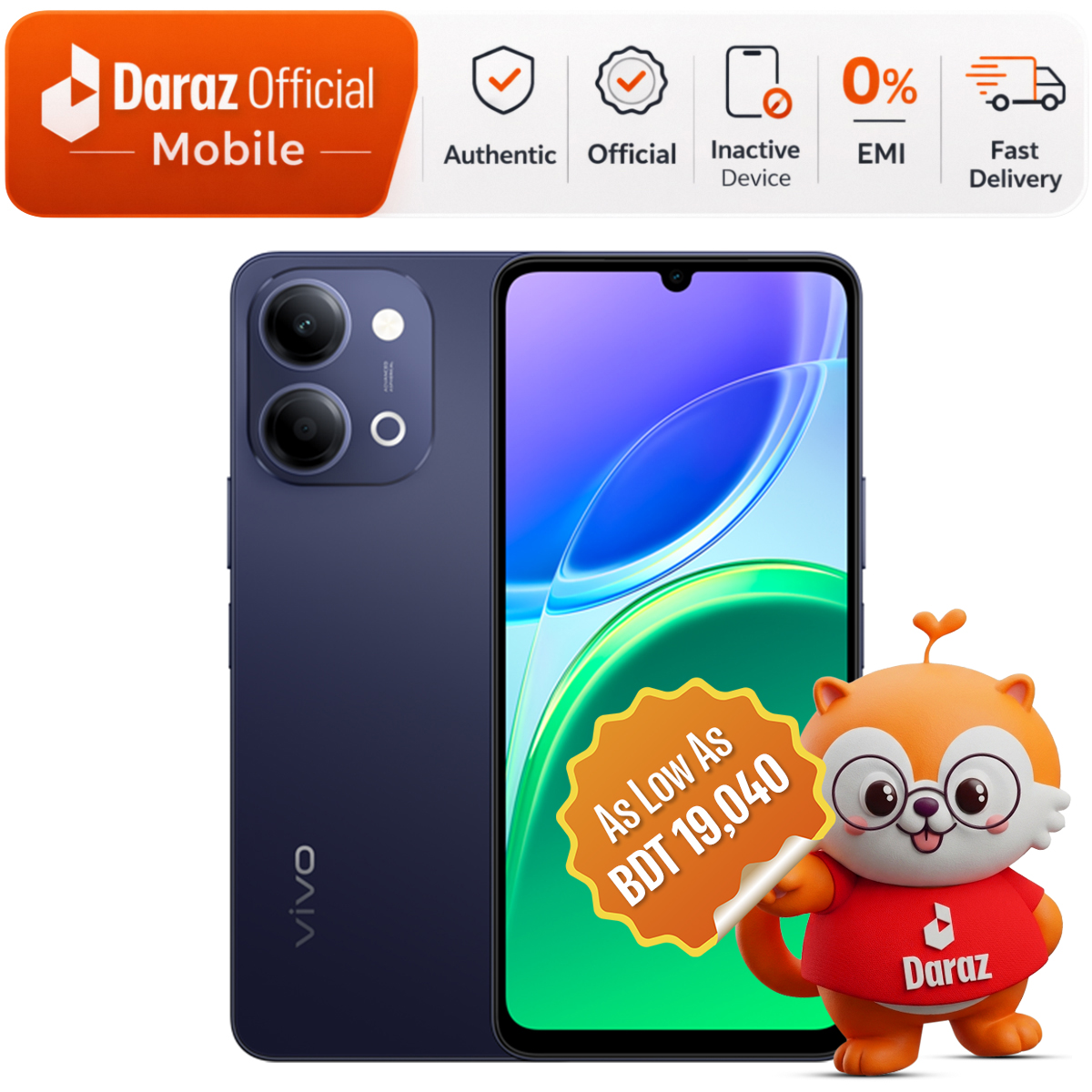 Vivo Y11d 4GB/128GB | 6.75" 120Hz | 45W 6500mAh Battery | Official