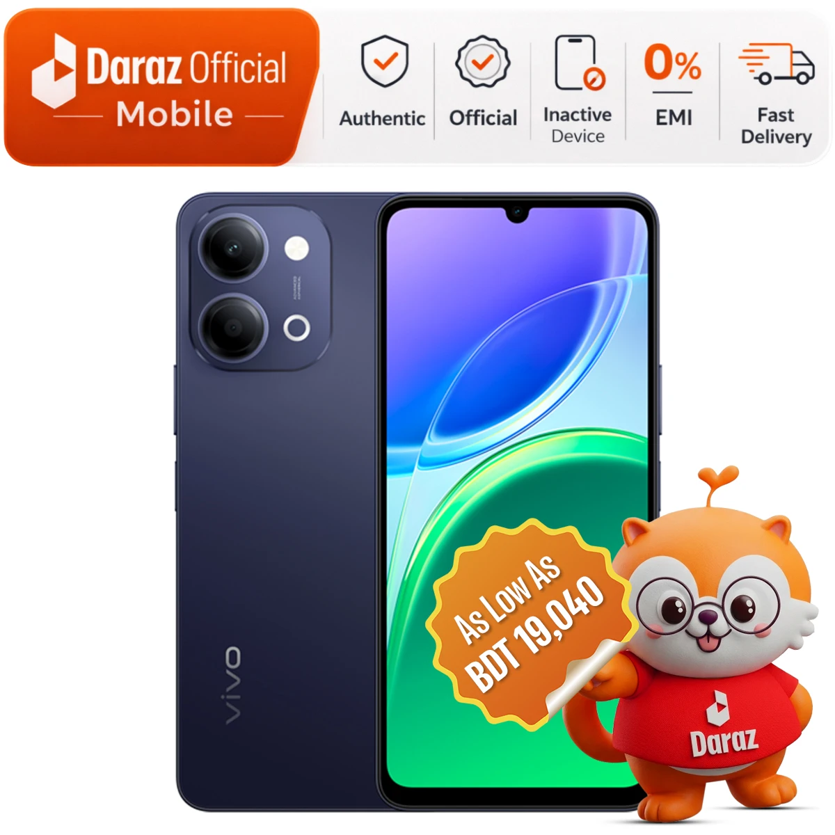 Vivo Y11d 4GB/128GB | 6.75" 120Hz | 45W 6500mAh Battery | Official