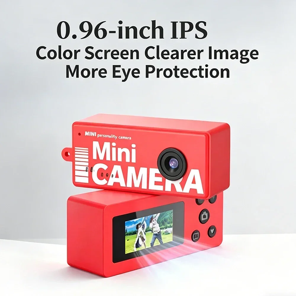 1080P Retro Mini Camera 0.96 Inch with Flash Keychain Camera Supports TF Card Portable Video Recorder