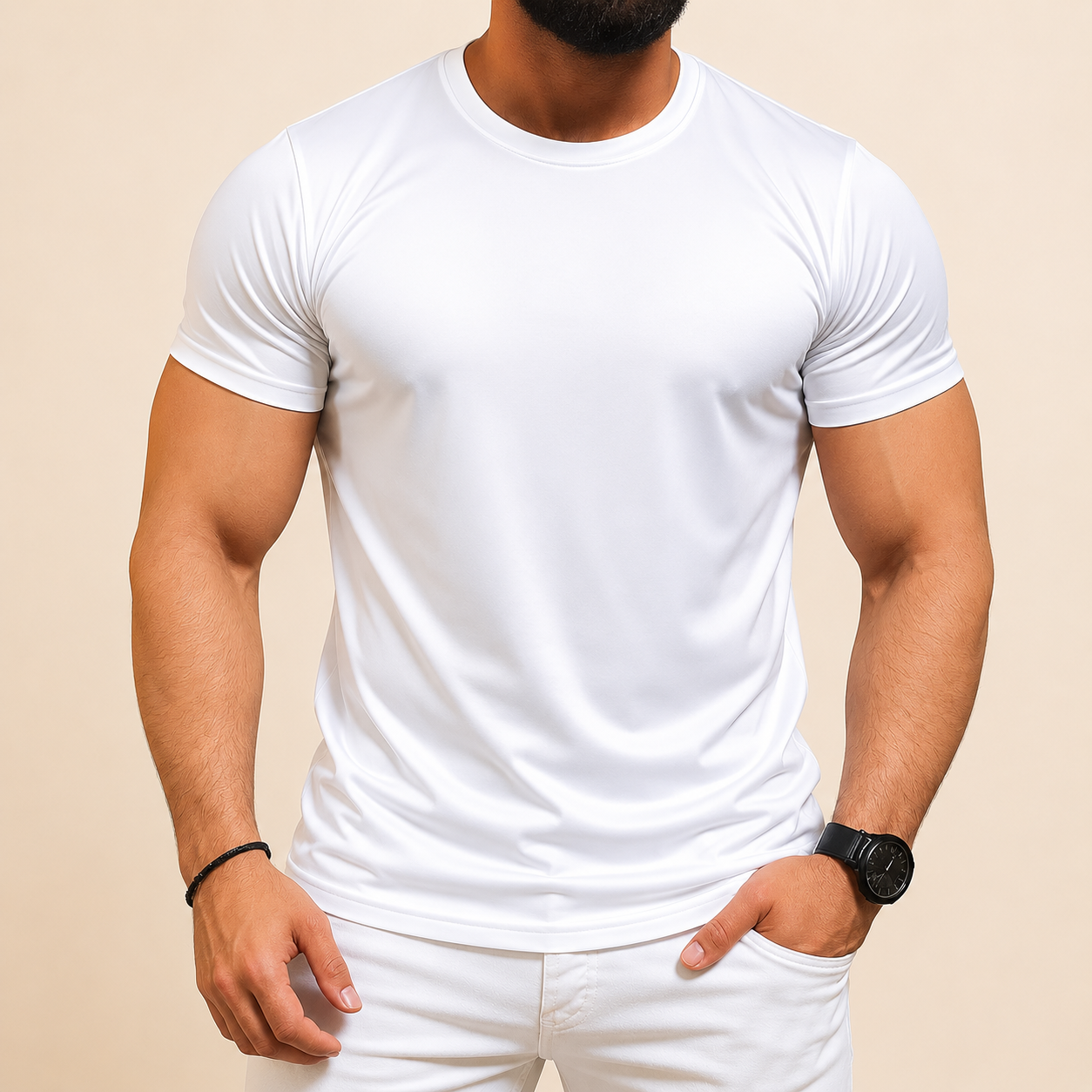 White & Black Color Cotton fabric Short Sleeve T-shirt For Man's (Stylish & Fashionable)