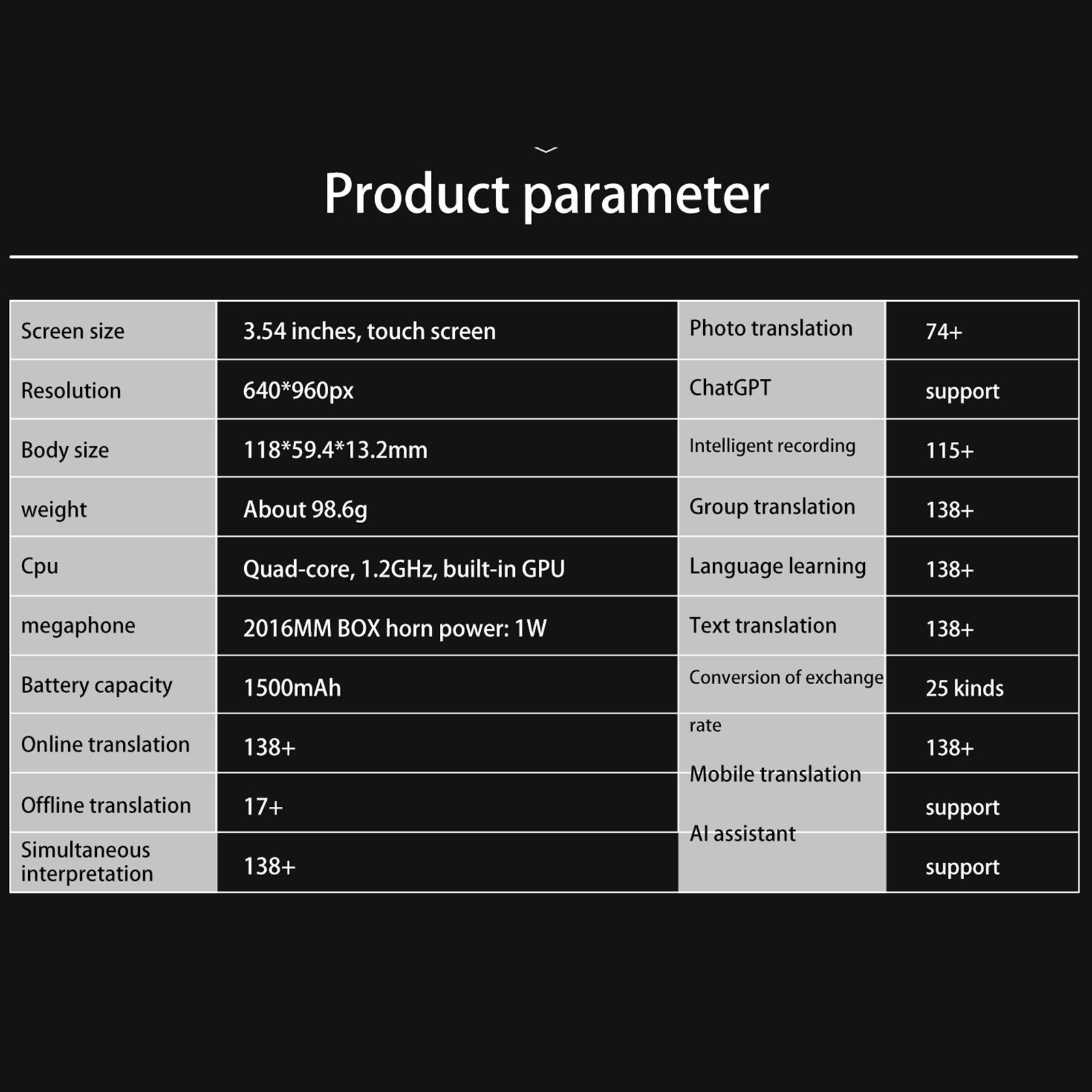 Portable Language Translator Device S85 with 138 Languages Voice Translating Offline Translation Support Voice Video Recording. 