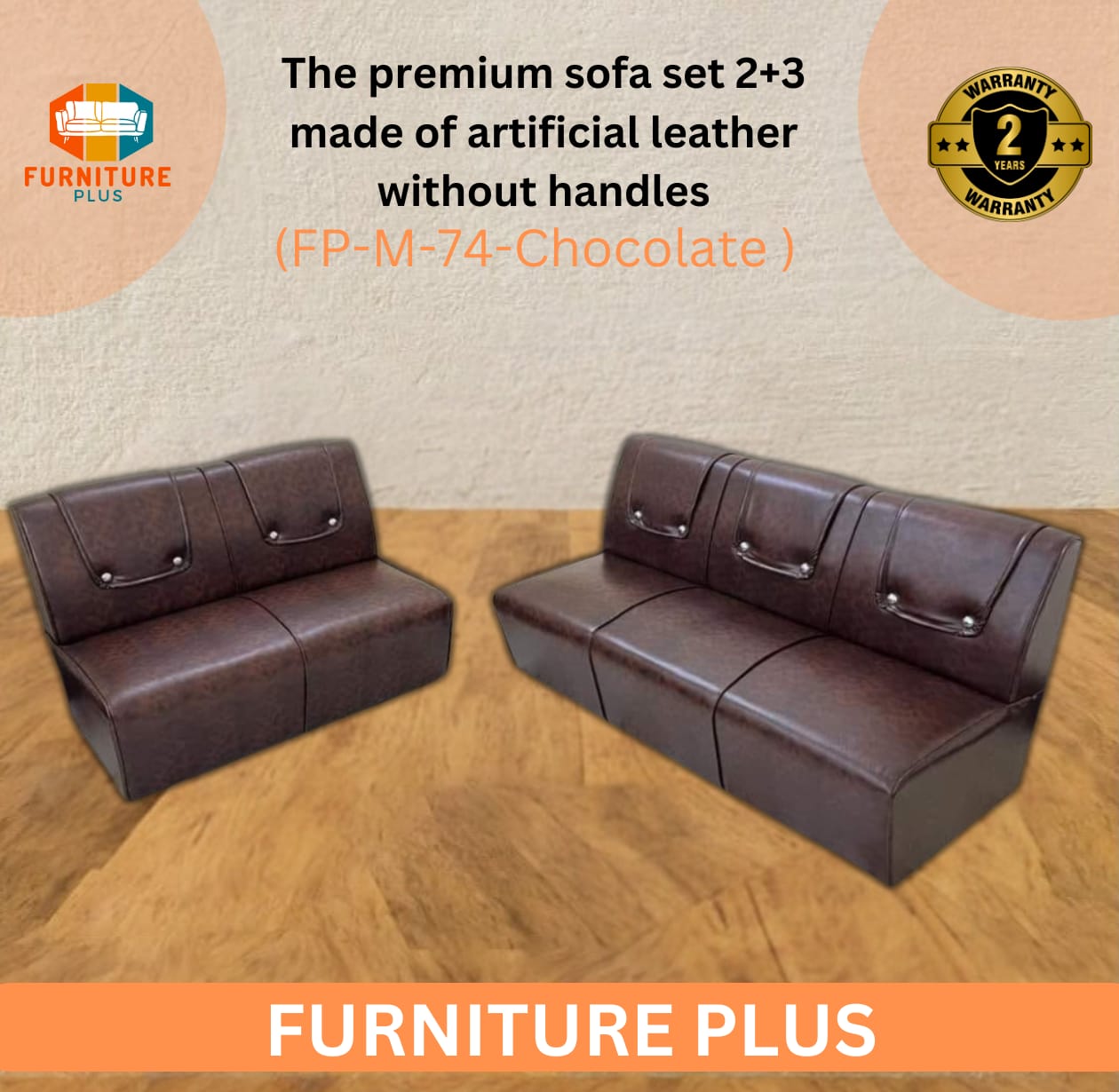 (FP-M-74)premium sofa set 2+3made of artificial leather
without handles

(FP-M-74-Black). 