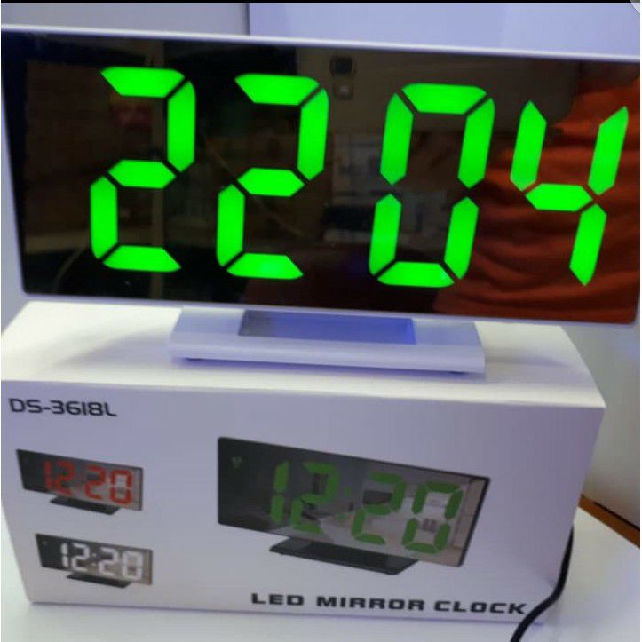 Electronic table clock - alarm clock LED clock DS-3618L Mirrored