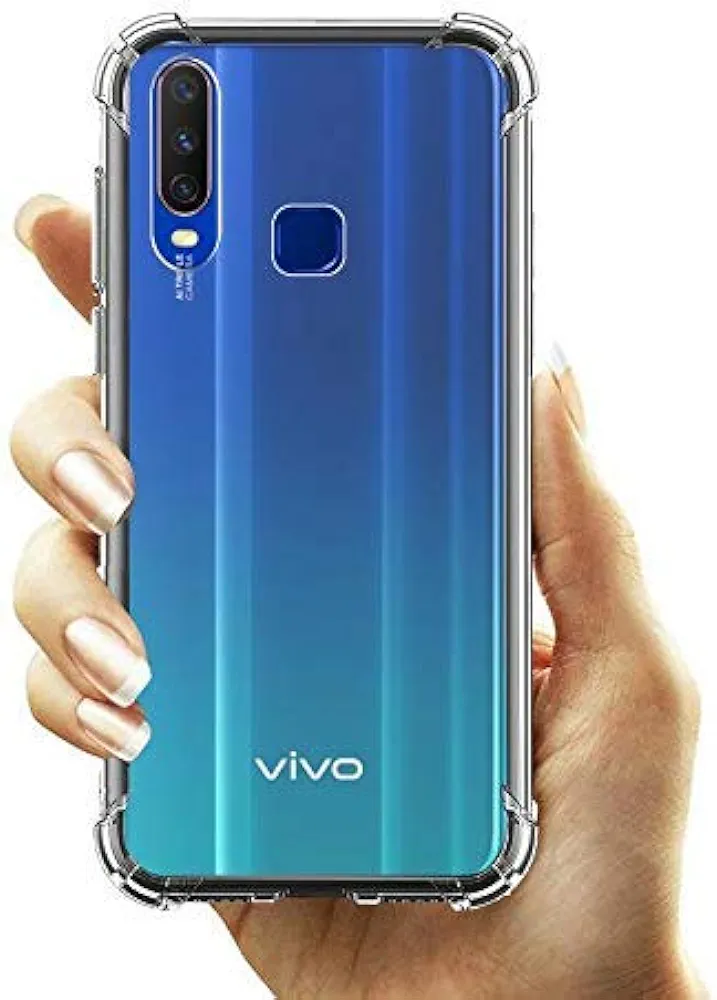 Vivo Y17 Flexible Clear Transparent Soft TPU Back Case Cover With Bumper
