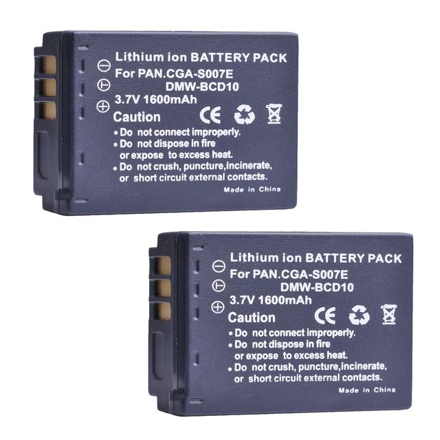 Panasonic Lumix Battery CGA-S007,CGA-S007A/1B,Series DMC-TZ3,DMC-TZ2. 