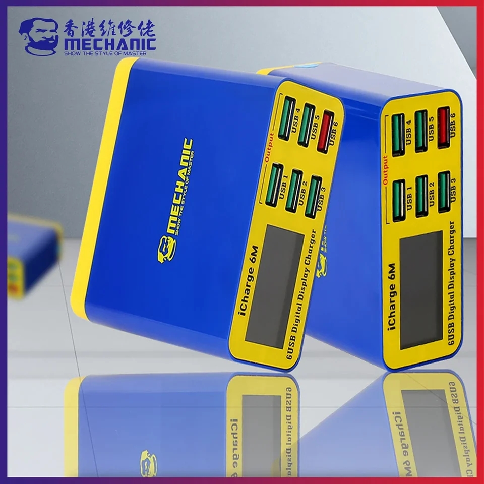 6 USB Digital Display Lightning Charger Suitable for charging all mobile phones and tablets similar SS-304Q iCharge 6M