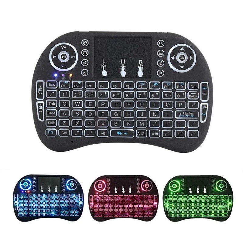I8 Mini Wireless Keyboard Backlight 2.4G Air Mouse Remote Control Touchable Handheld for Smart Android TV Box Desktop PC. 