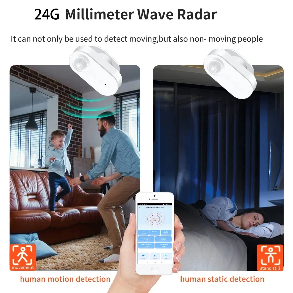 Tuya Zigbee Human Presence+ PIR Motion Detection Sensor Luminance Detector Battery operated Support Zigbee2mqtt Home Assistant. 