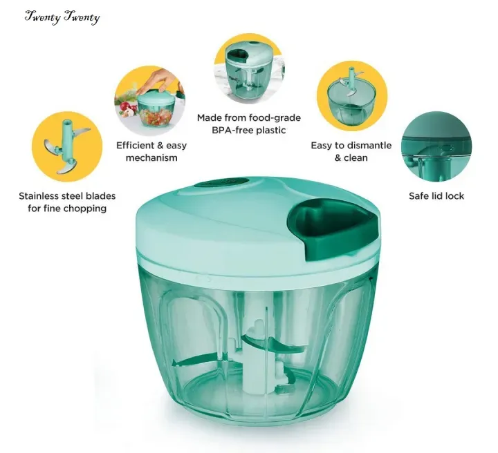 Handy Vegetable, Fruit, Dry Fruit Salad Maker Quick String Chopper Machine, With 3 Stainless Steel Blades. 