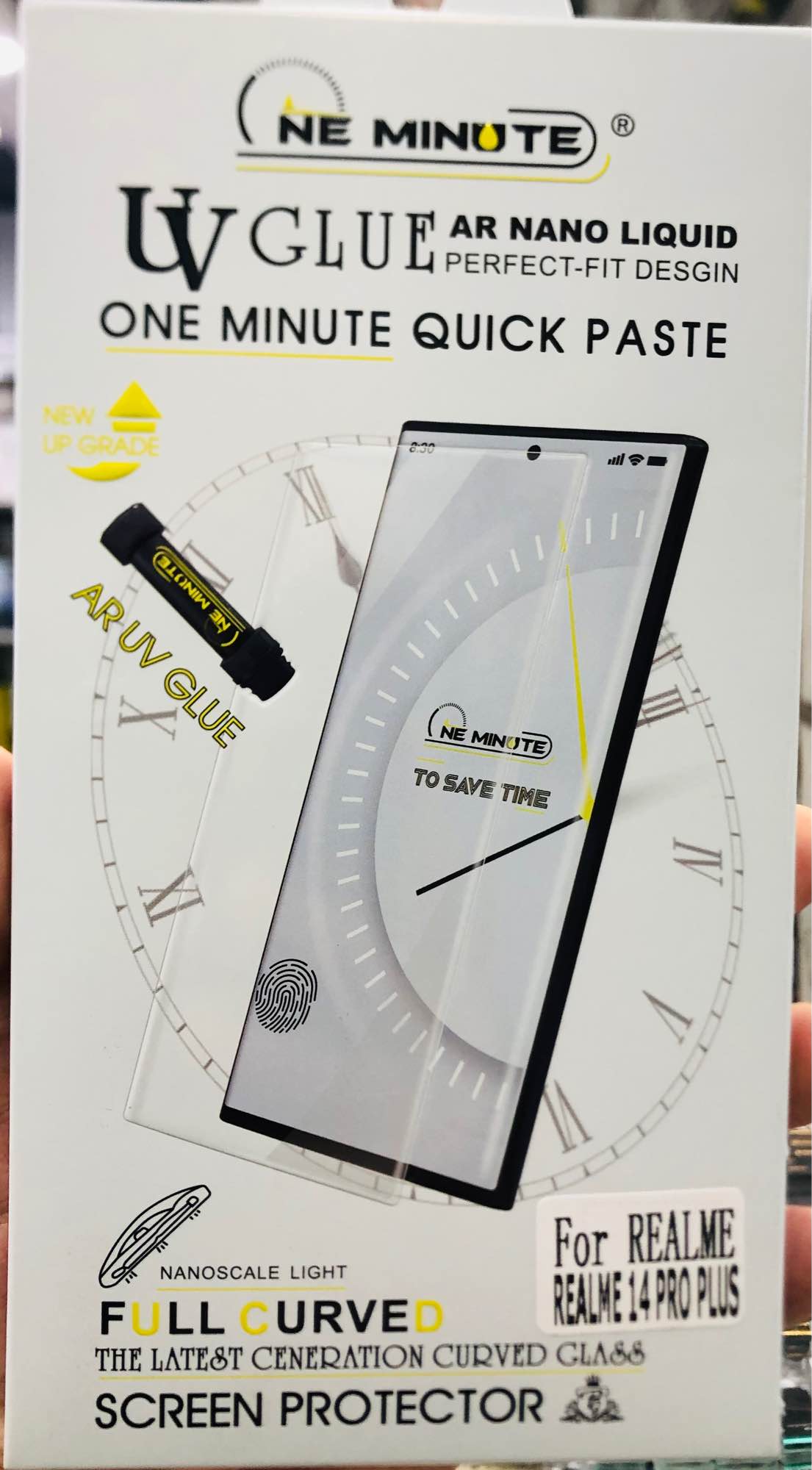 UV Glue Curved Tempered Glass Screen Protector For Realme 14 Pro plus Screen Guard Gorilla Glass Protector With Easy Installation Kit (Realme 14 Pro Plus). 