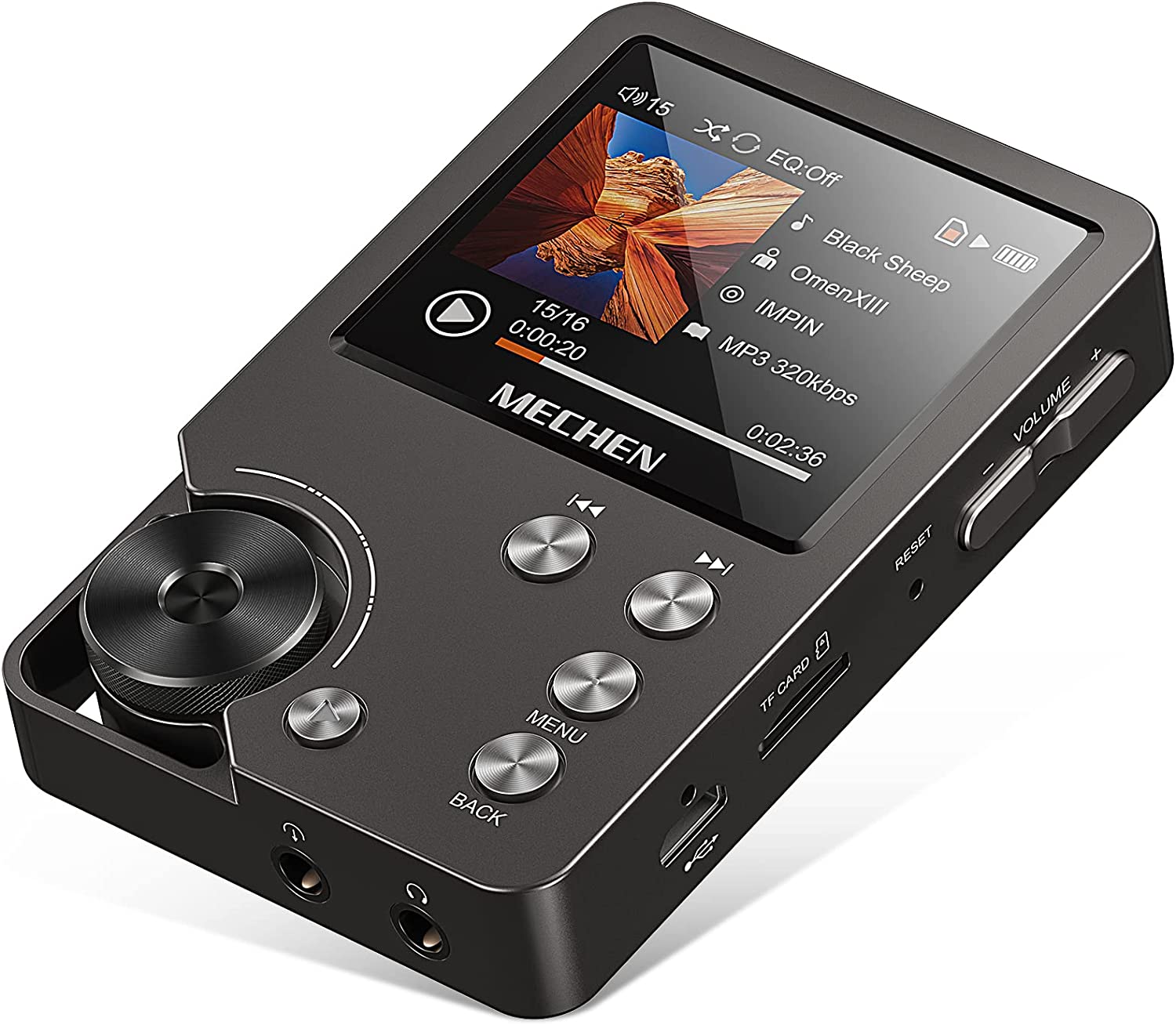 MP3 Player, Lossless DSD High Definition Portable Hi-Fi Digital Audio Music Player with 64GB Memory Card, Supports Up to 256GB. 