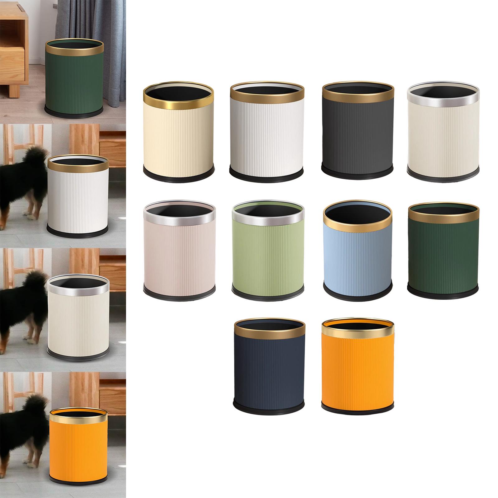 Open Top Trash Can Modern Dustbin Simple Rustic Waste Basket Lightweight Garbage Can for Study Room Bathroom Dorm Restroom Hotel. 