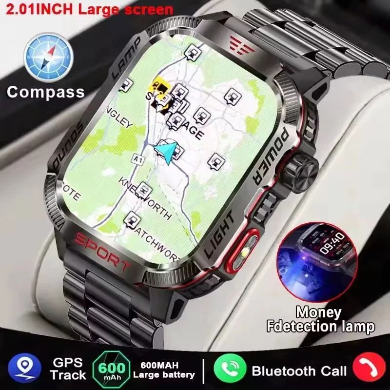 New For Smart Watch Men Flashlight Waterproof Outdoor Sport Tracker Bluetooth Call Smartwatches Women