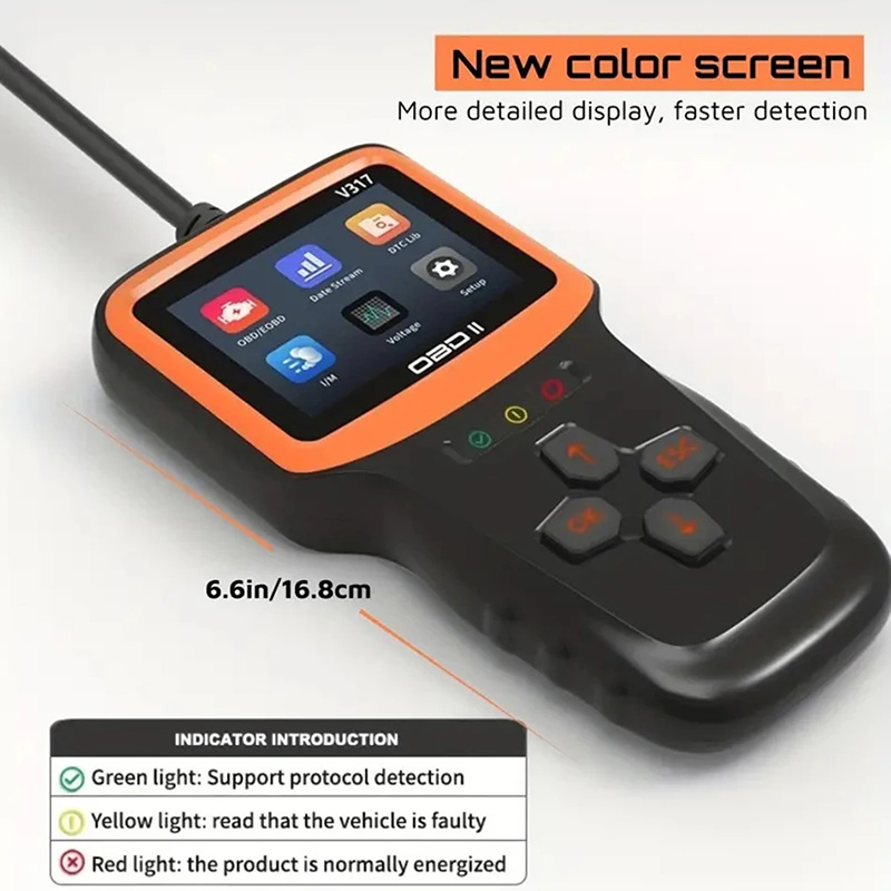 v317 OBD2 Scanner Professional Auto Engine System Diagnostic Lifetime Free Automotive DTC Lookup Code Reader Car Diagnostic Tool. 