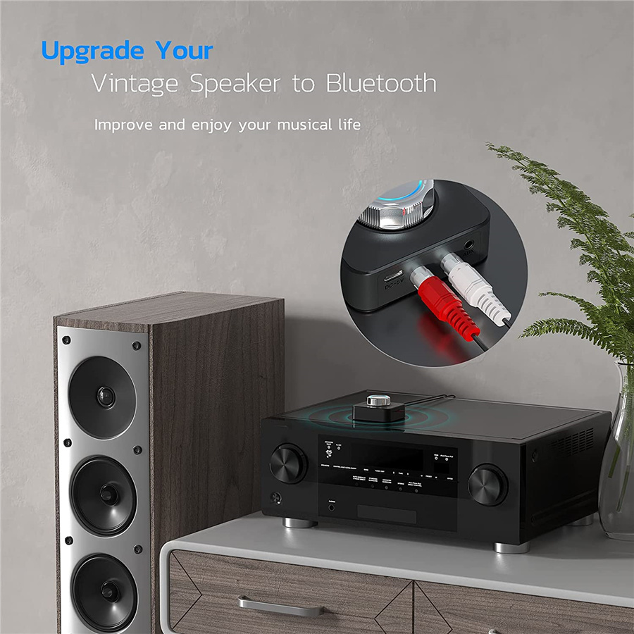 Bluetooth 5.0 Receiver 3D Stereo TF Card RCA 3.5mm AUX Jack Wireless Adapter For Speaker Amplifier Car Audio Transmitter Auto ON. 