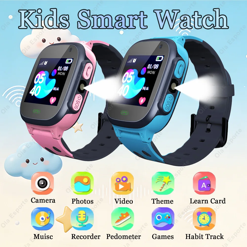 Smart Watch For Kids With Locator, Waterproof Children's Watch With Two-Way Call, Alarm Clock Games Birthday for Boys