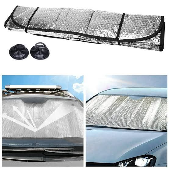 Windshield Sun Shade UV Rays Sun Visor Shade,Auto Front Windshield Sunshade Car Folded Sun Shield Shade, Keeps Vehicle Cool-Size 130 x 60 cm