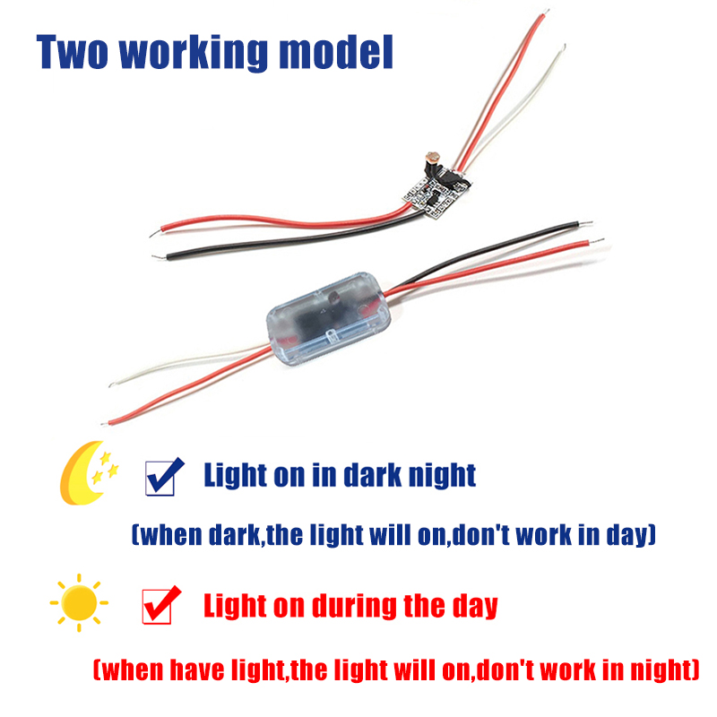 Light Sensor Switch Automatic Auto on Off Photocell Street Light Switch DC 3.7V 5V 12V 24V 5A Photo Control Photoswitch Sensor. 
