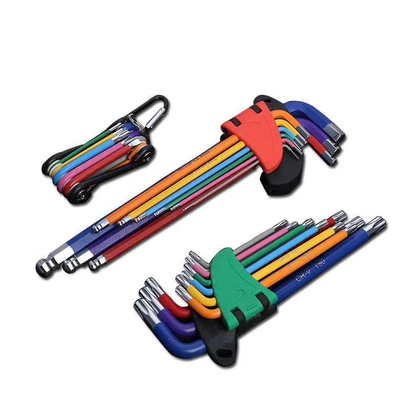 Allen Key Set L Wrench Kit For Allen Screw 9PCS Long Arm Hex Key Set 1.5mm To 10mm Hexagon Spanner Hand Tools For Bicycle Repair. 