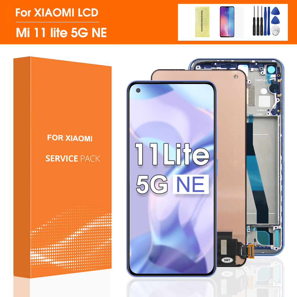 6.55'' For Xiaomi Mi 11 Lite 5G NE LCD 2109119DG, 2107119DC, 2109119 Display Touch Screen with frame Digitizer Assembly