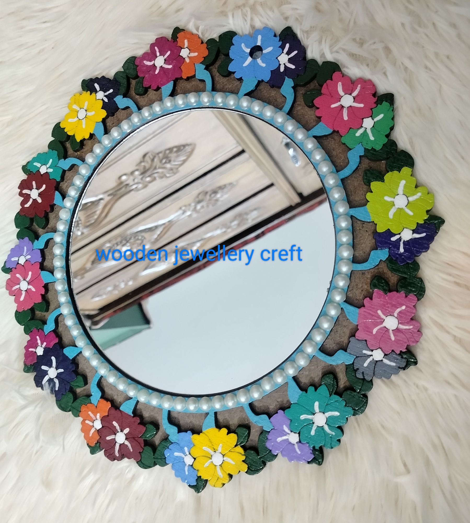 Wooden Stylish Mirror for personal use 11 inches