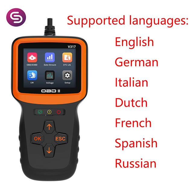 v317 OBD2 Scanner Professional Auto Engine System Diagnostic Lifetime Free Automotive DTC Lookup Code Reader Car Diagnostic Tool. 