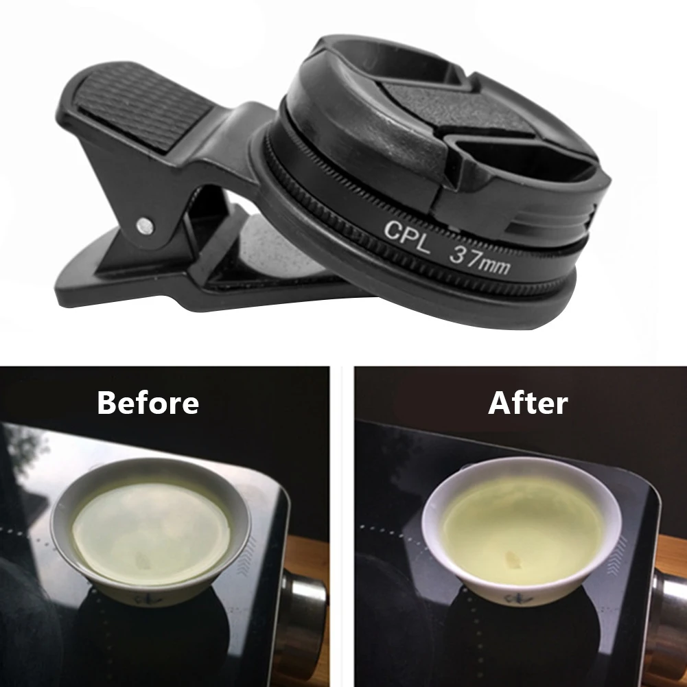 Phone Clip Circular Polarizer for iPhone/Samsung CPL Filter Lens Replacement Kit. 