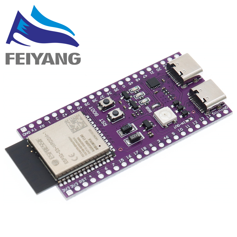 ESP32 ESP32-C3 AI-C3 ESP32-C3-DevKitM-1 ESP32-C3-MINI-1 AI-S3 ESP32-S3 N16R8 ESP32-S3-DevKit C Dual Type-C USB development board. 