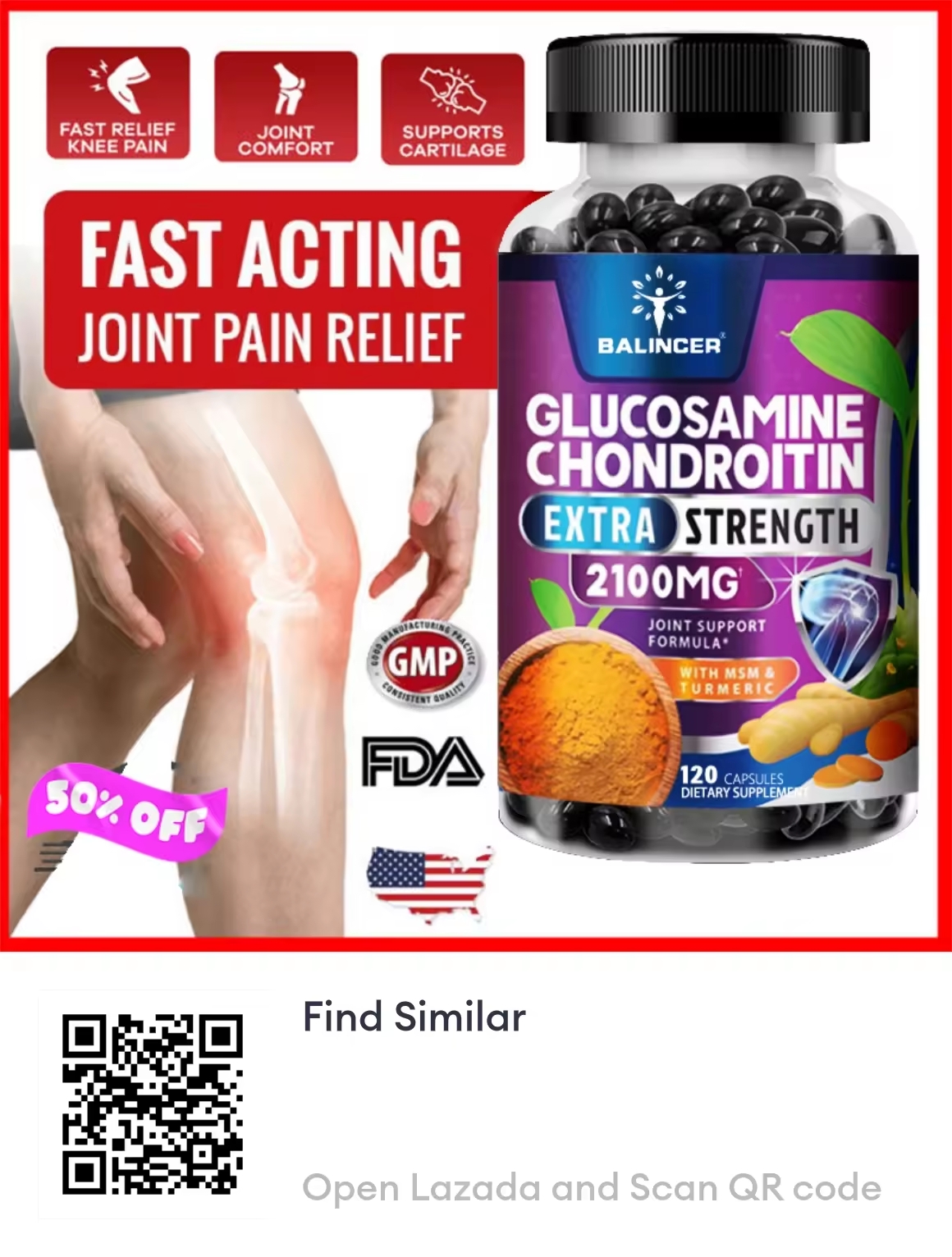 Glucosamine Chondroitin  - Joint Support Supplement for Joint Health and Joint Function Support. 