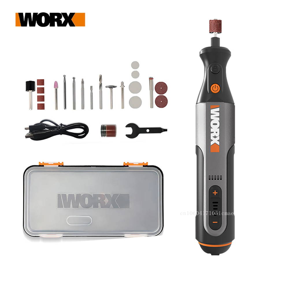 Worx WX106 8V Rotary Tool USB Charger Handle Cordless Mini Engraving Grinding Polishing Variable Speed Power Tool set + ACC. 