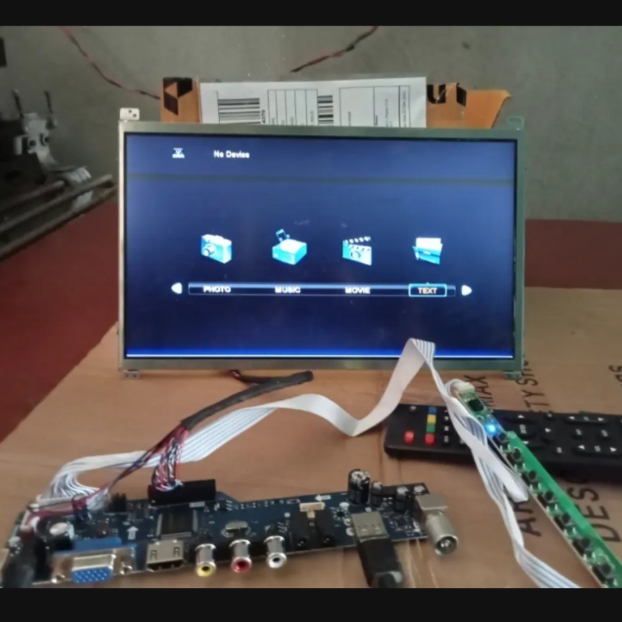 Universal LCD TV Controller Driver Board + 1CH 6bit 40Pin LVDS Cable + 7 IR Key Board Combo for 1366x768 Pixel Panel Replace T.V56 DS-V59. 