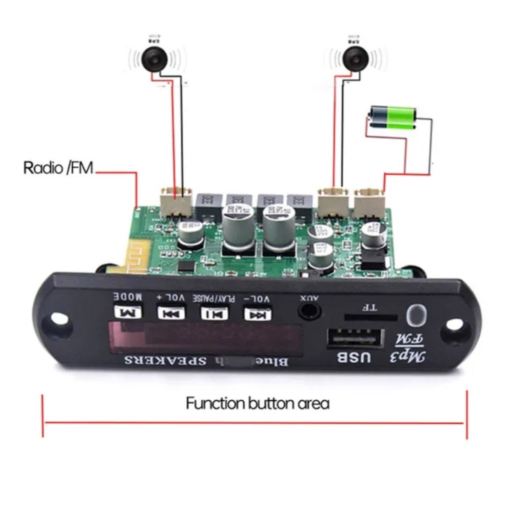 Gold-Ap55 TPA3116D2 Audio Music Player: 2x50w Dual Board With Built In Bluetooth, Usb, Sd-Card Slot & Remote. 