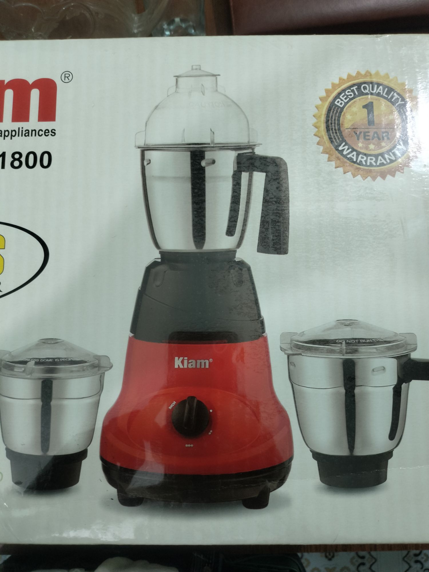 KIAM MIXER GRINDER 3 JARS (750 WATTS) MODEL: BL-1800. 