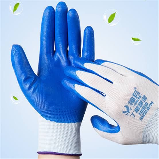 1 Pair Nylon Rubber Coated Hand Gloves for Man