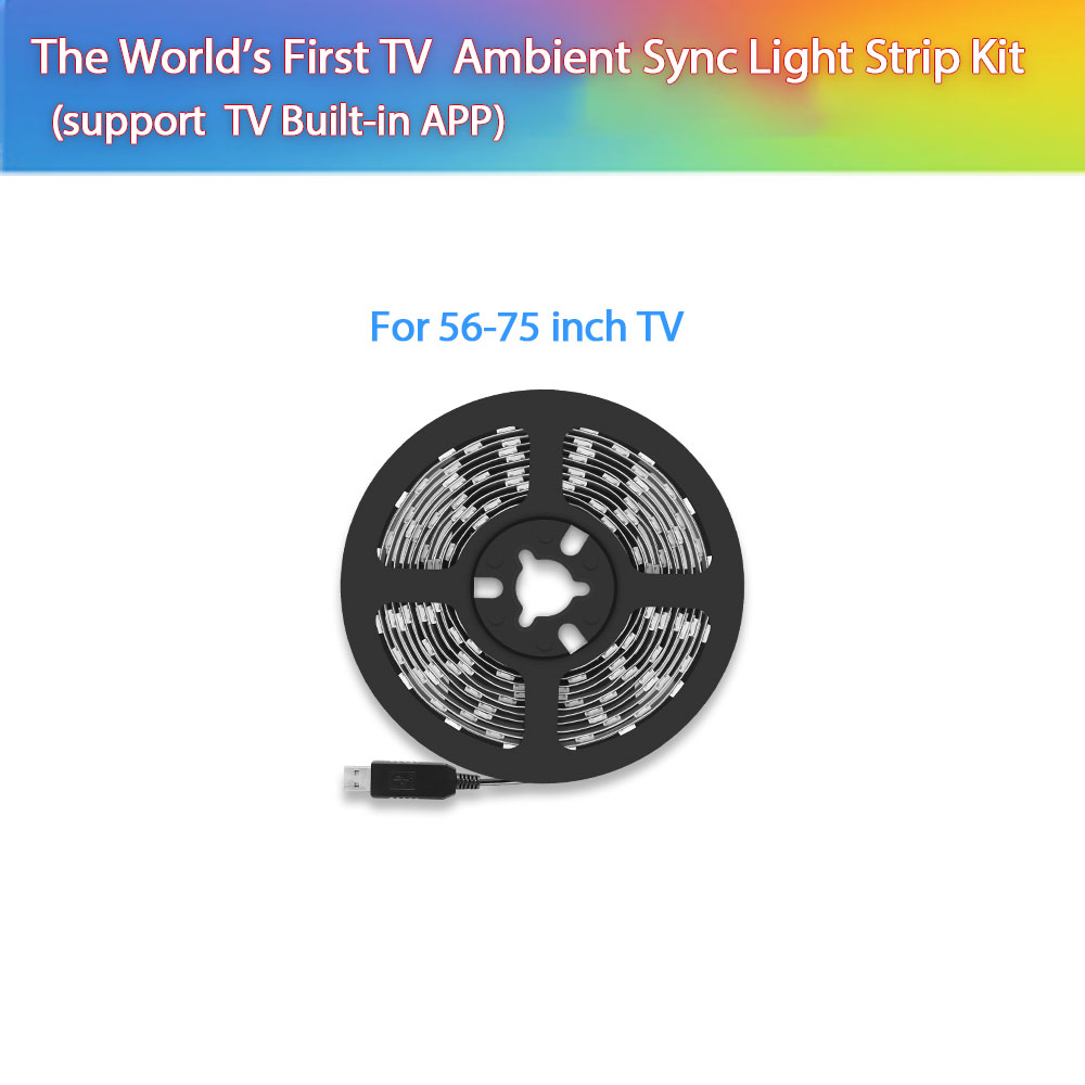 Smart Ambient Sync TV Backlight Sync Screen Color Led Strip Light USB, App Control ,Smart Phone Camera Screen Capute Technology. 