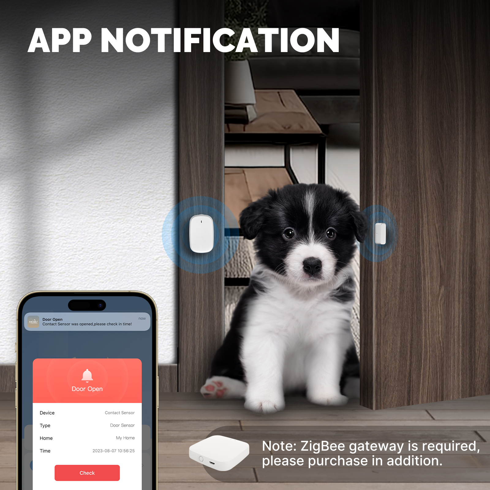 MOES Tuya ZigBee Smart Window Door Gate Sensor Detector Smart Home Security Alarm System Smart Life Tuya App Remote Control. 