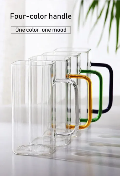 Premium-Square Mason Jar 400ml - Elegant Glass Container for Storage, Preservation and Decor, Airtight Lid, Versatile and Stylish Jar,Milkshake, Coffee & Juice Jar with Straw (Set of 1). 