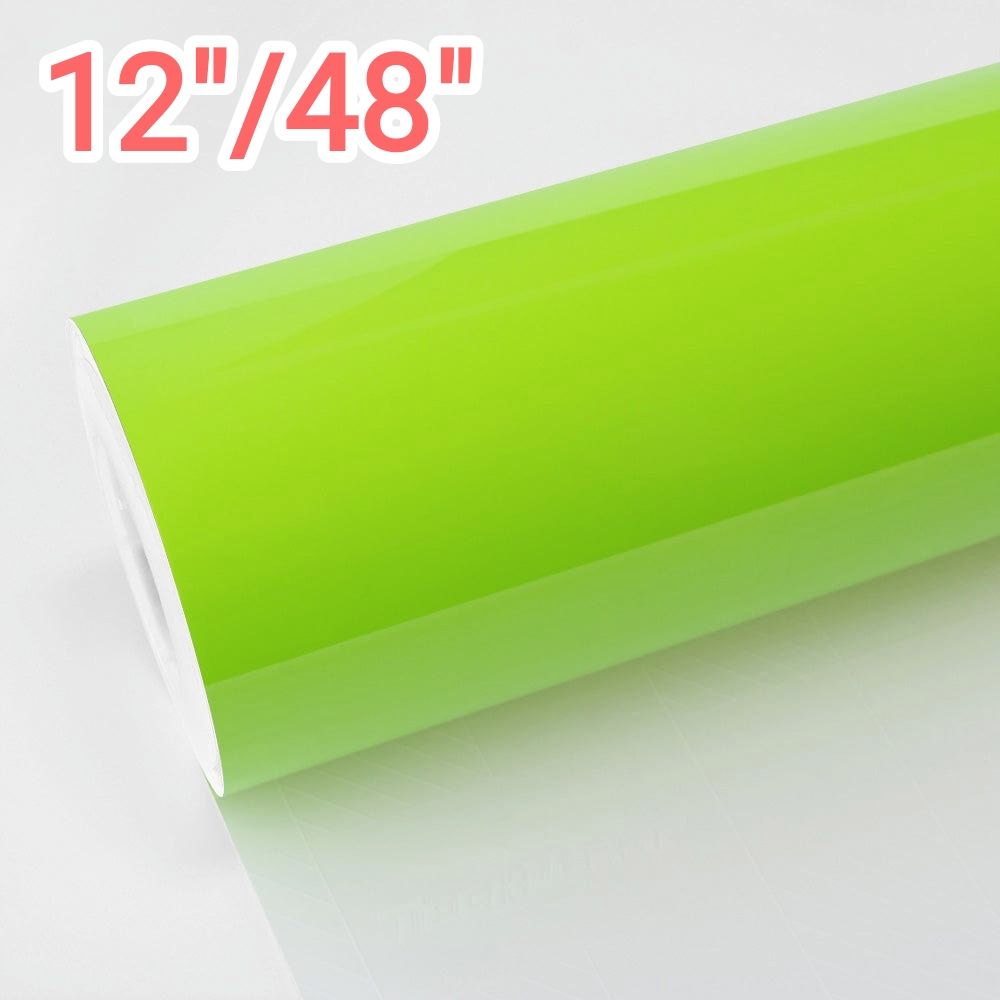 12"/48" Light Green PVC Gloss Ambulance Yellow Vinyl Wrap, For Car & Bike Sticker