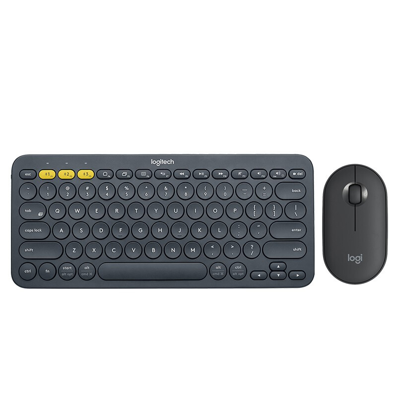 Logitech K380 Wireless Bluetooth keyboard and Mouse set Keyboard mute Keyboard and Mouse set K380 black + Pebble black. 