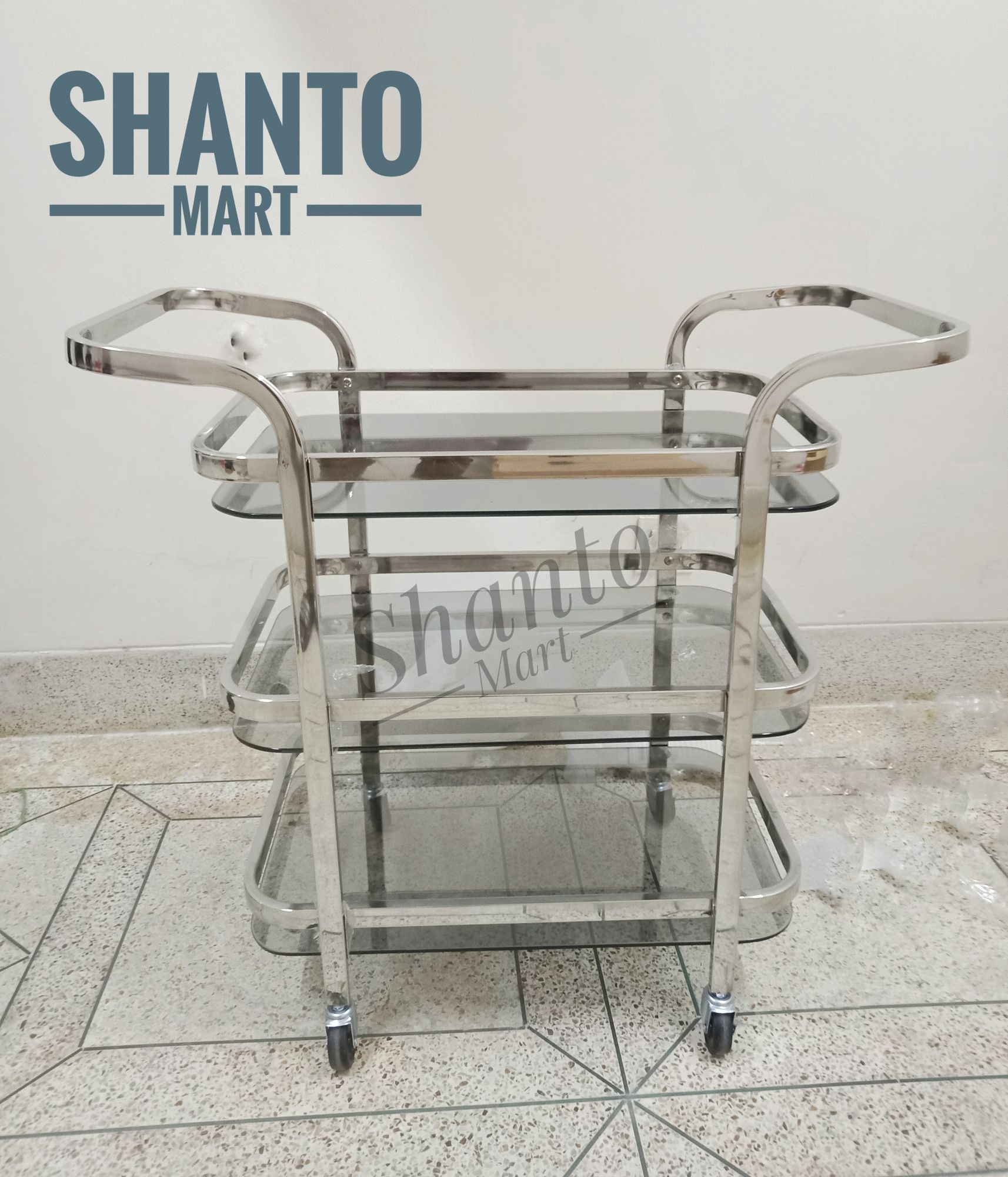 3 Layer Tea Trolley/Food serving Trolley