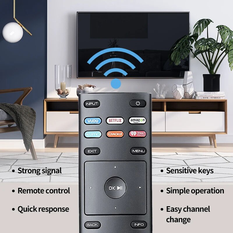 Universal Remote Control, XRT136 for VIZIO All LED LCD HD 4K UHD HDR Smart TVs. 