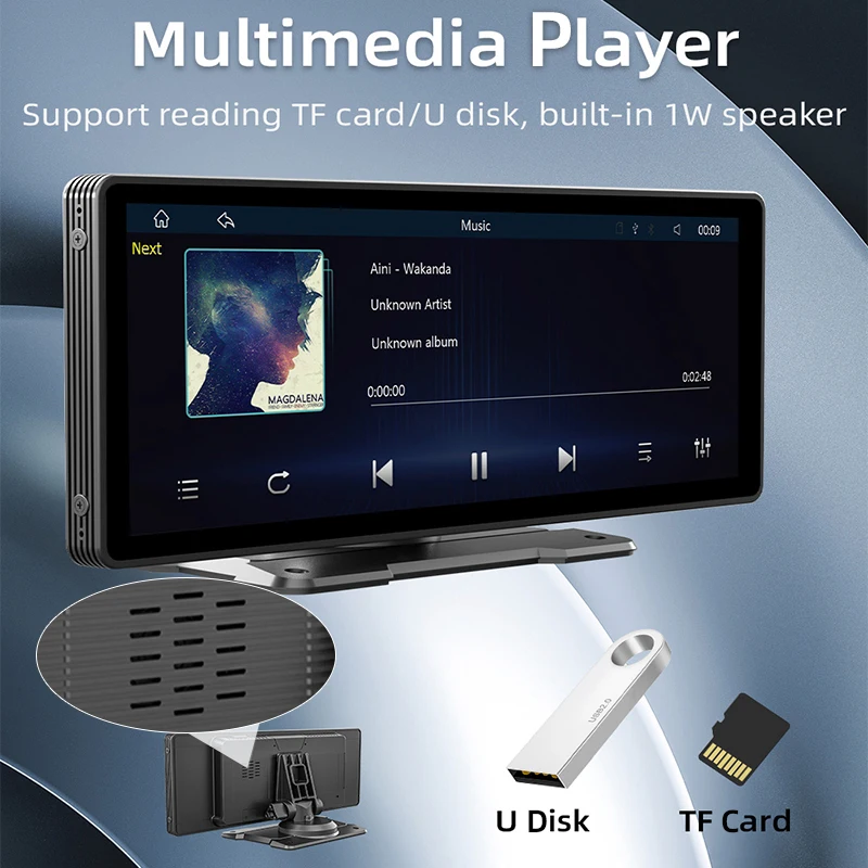 Hippcron 10.26” CarPlay Android Auto Car Radio Multimedia Video Player IPS Touch Screen With AUX USB Rearview Camera. 