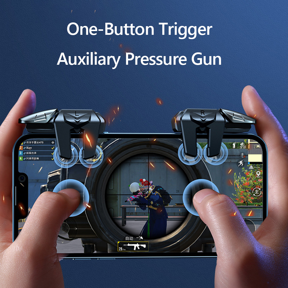 1-6Pairs 6-Finger Mobile Game Trigger for PUBG Phone Game Controller Gamepad Joystick G21 Aim Shooting Triggers Alloy Key Button. 