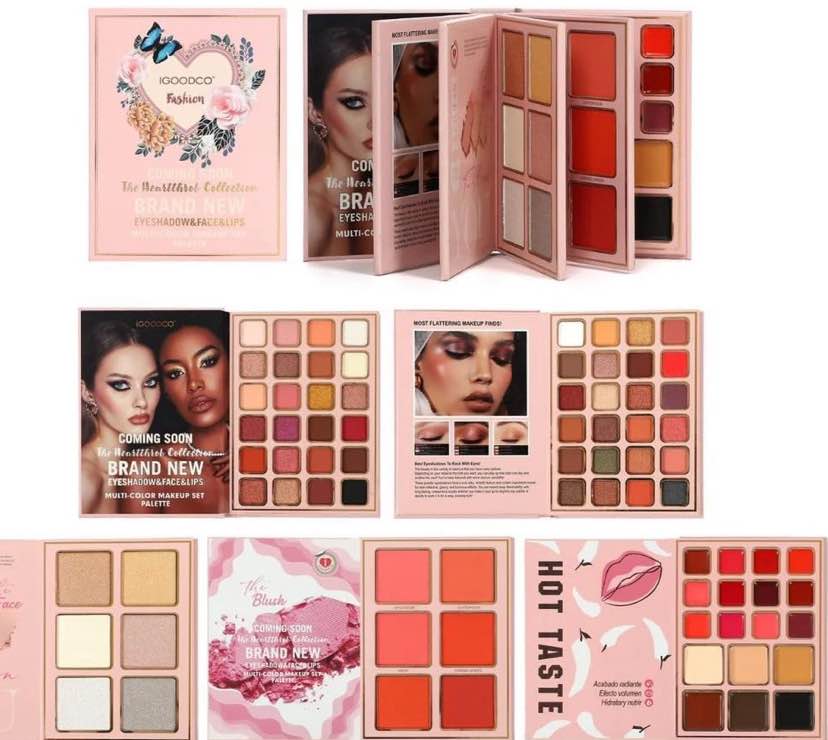 NYLI Professional IGOODCO 5-in-1 Makeup Book Kit: Comprehensive Palette with All-in-One Glitter & Matte Eyeshadows, Highlighter, Blush, Contour, Lip Colors, and Eyebrow Enhancers (Multicolor). 
