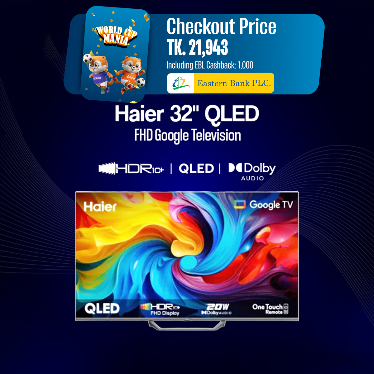 Haier 32" QLED FHD Google TV with Free Delivery (H32S80GFX)