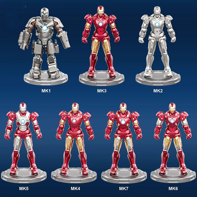 Original Iron Man Blocks Bricks Building Piston MK8 MK9 MK10 MK11 MK12 MK13 MK14 Legends Tony Stark DIY Toys Model Action Figure. 