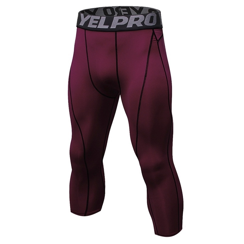 Athletic Men's 3/4 Compression Legging Base Layer Running Tights Men Gym Leggings Football Basketball Pants. 