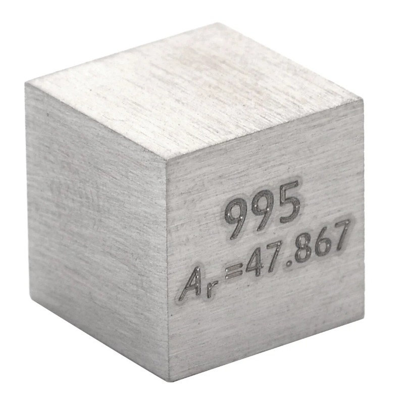 99.5% Pure Titanium High Purity Cube Ti Metal Carved Element Periodic Table Class Teaching Supplies 10x10x10mm. 