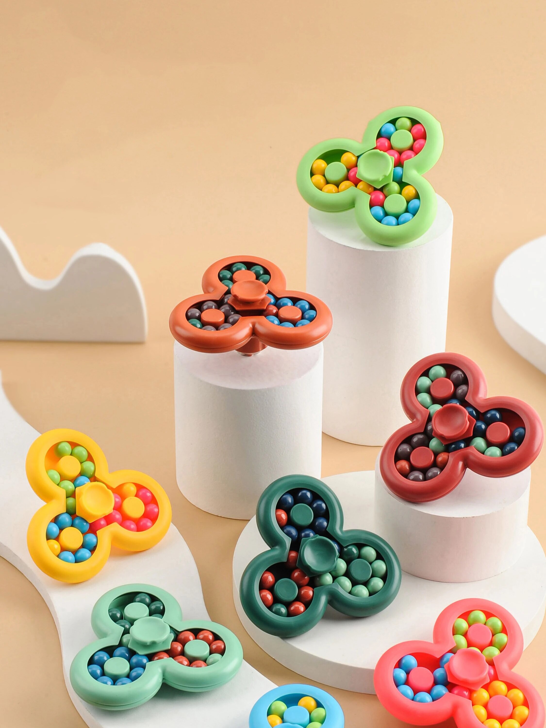 Fidget Spinner Spinning Toy 3D CHILDREN'S Spin Music Stress Reliever Fidget Spinner Rubik's Cube Magic Bean Pass 1pcs. 