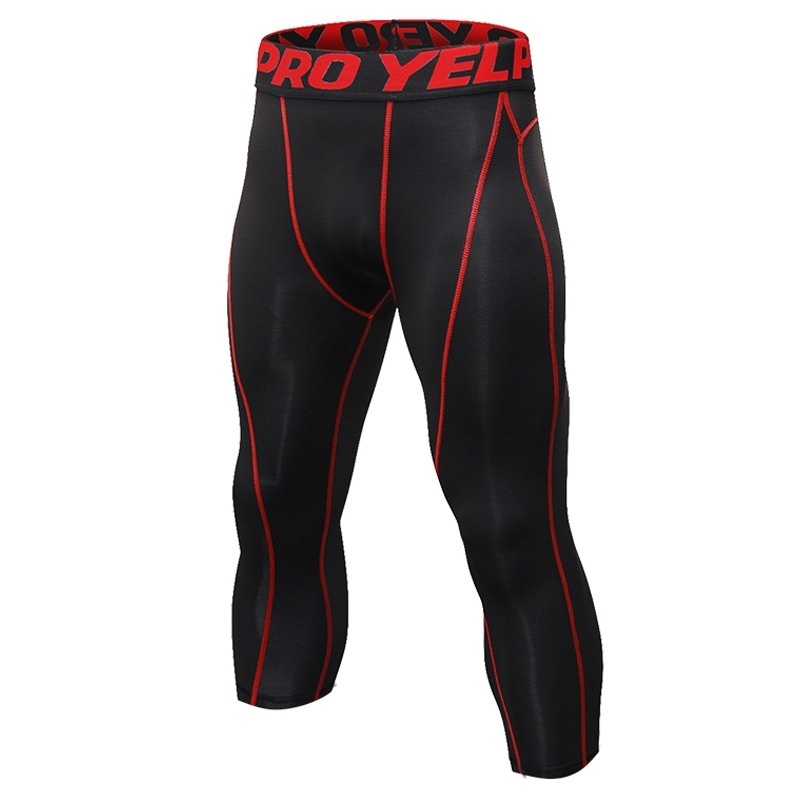 Athletic Men's 3/4 Compression Legging Base Layer Running Tights Men Gym Leggings Football Basketball Pants. 